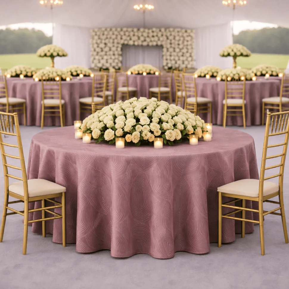 Mauve Sombra Jacquard Tablecloth - Multiple Size Options