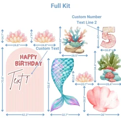 Mermaid Lagoon Foam Core Birthday Backdrop Kit by PopScene™