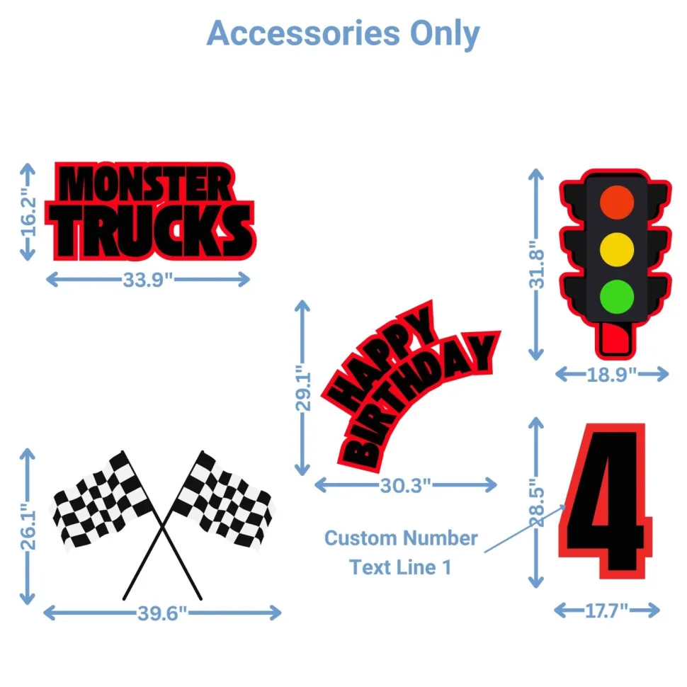 Monster Trucks Foam Core Birthday Backdrop Kit by PopScene™