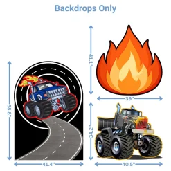 Monster Trucks Foam Core Birthday Backdrop Kit by PopScene™