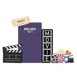 Movie Night Foam Core Birthday Backdrop Kit by PopScene™