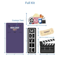 Movie Night Foam Core Birthday Backdrop Kit by PopScene™