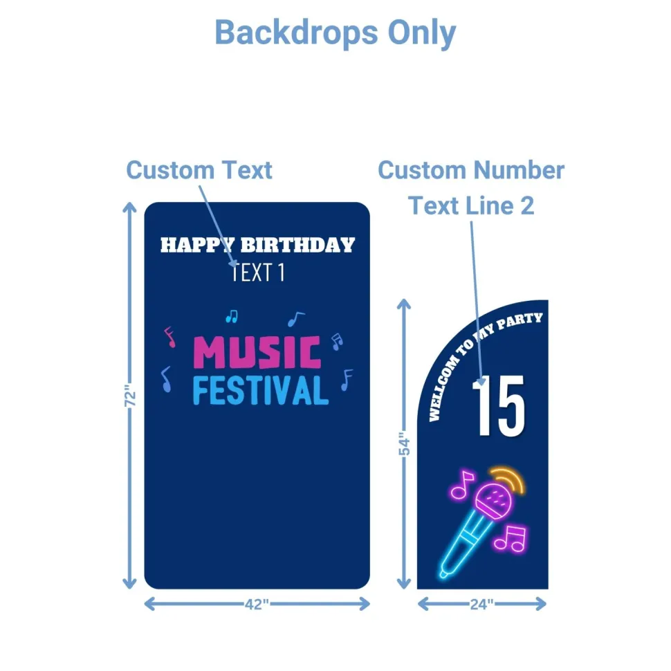 Music Festival Foam Core Birthday Backdrop Kit by PopScene™
