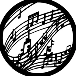 Music - Stock Gobo for Gobo Light Projectors - Choose your size!