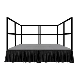 MyStage - 8’x8’ Portable Stage with Rails & Skirts - Adjustable Height (Set of 4)