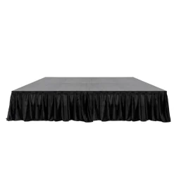 MyStage - 8’x8’ Portable Stage with Rails & Skirts - Adjustable Height (Set of 4)
