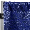 Navy Blue Sequin Backdrop Curtain w/ 4" Rod Pocket by Eastern Mills - 10ft Long x 4.5ft Wide