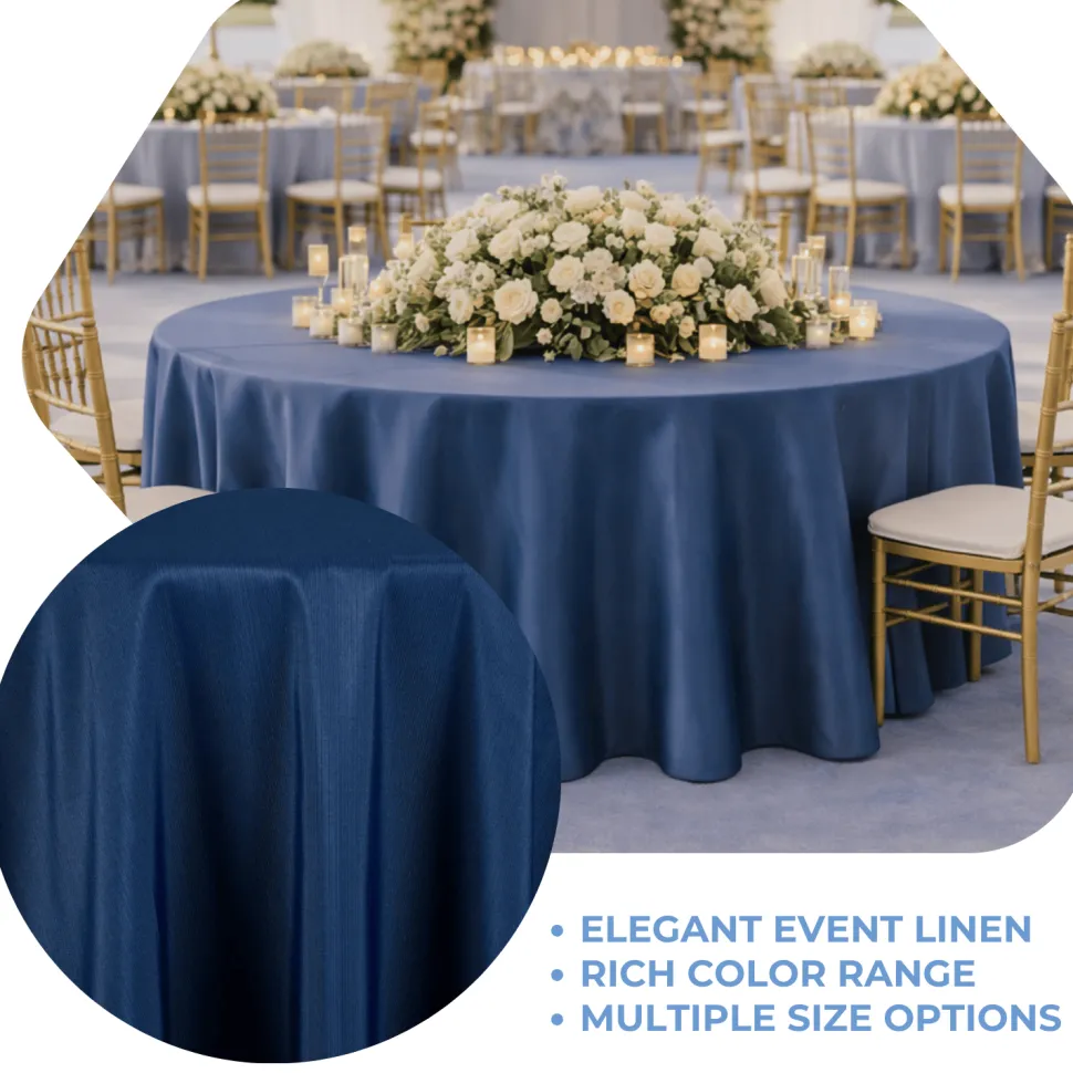 Navy La Petite France Jacquard Tablecloth - Multiple Size Options