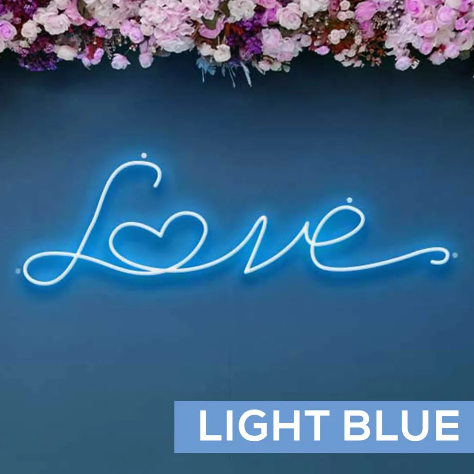 Neon Sign "Love" w/ Heart - Choose your Size and Color!