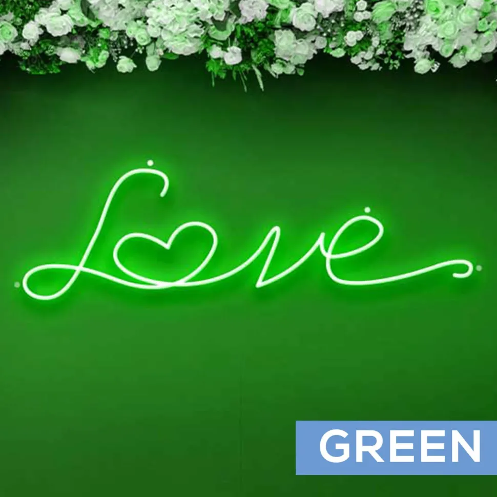 Neon Sign "Love" w/ Heart - Choose your Size and Color!