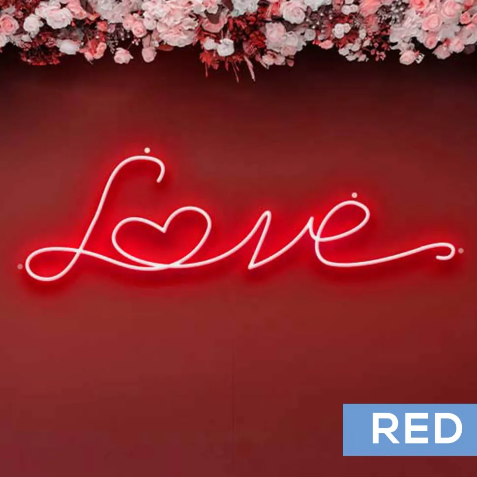 Neon Sign "Love" w/ Heart - Choose your Size and Color!