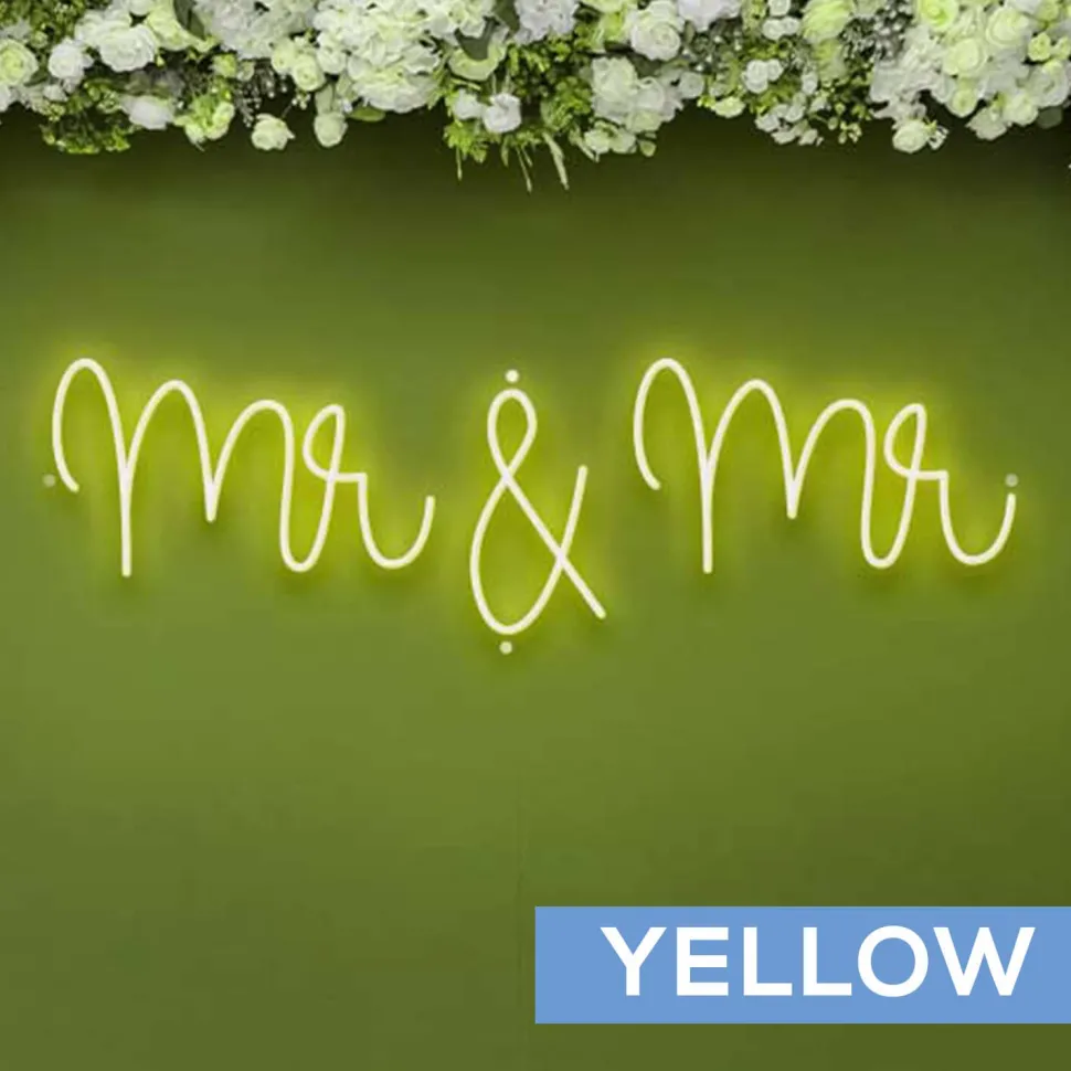 Neon Sign "Mr & Mr" in "Nutmeg" Font - Choose your Size and Color!