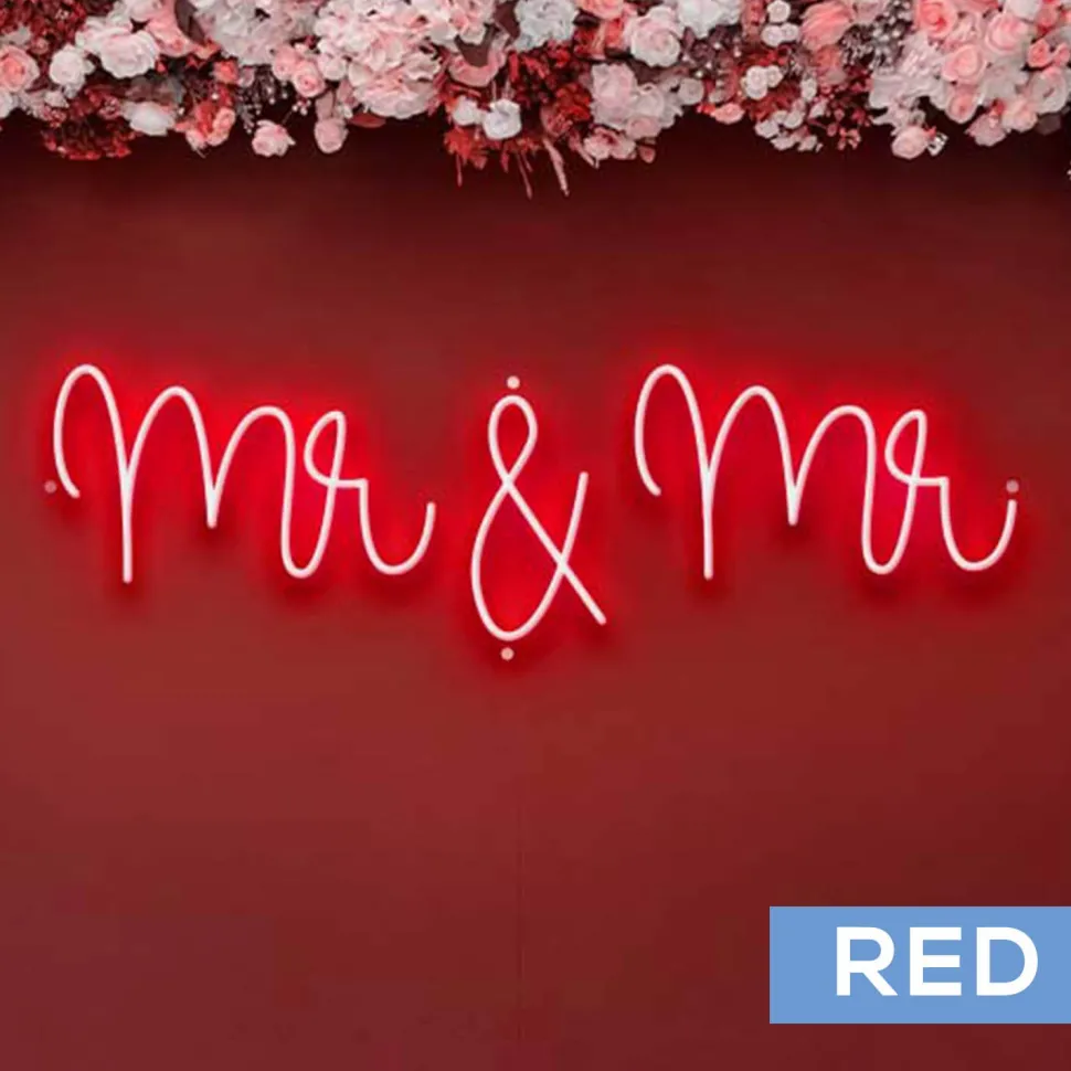 Neon Sign "Mr & Mr" in "Nutmeg" Font - Choose your Size and Color!