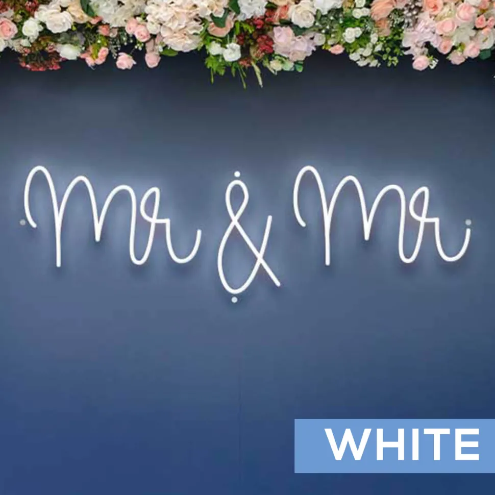 Neon Sign "Mr & Mr" in "Nutmeg" Font - Choose your Size and Color!