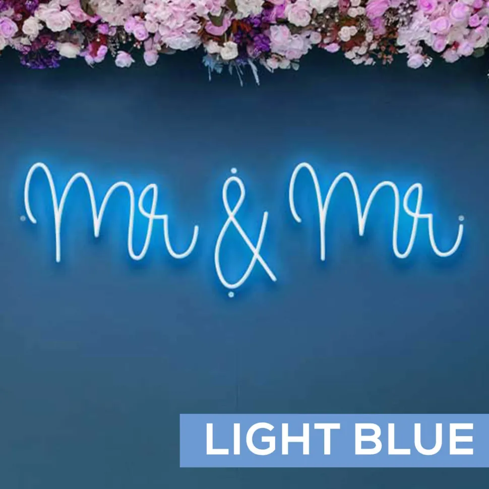 Neon Sign "Mr & Mr" in "Nutmeg" Font - Choose your Size and Color!