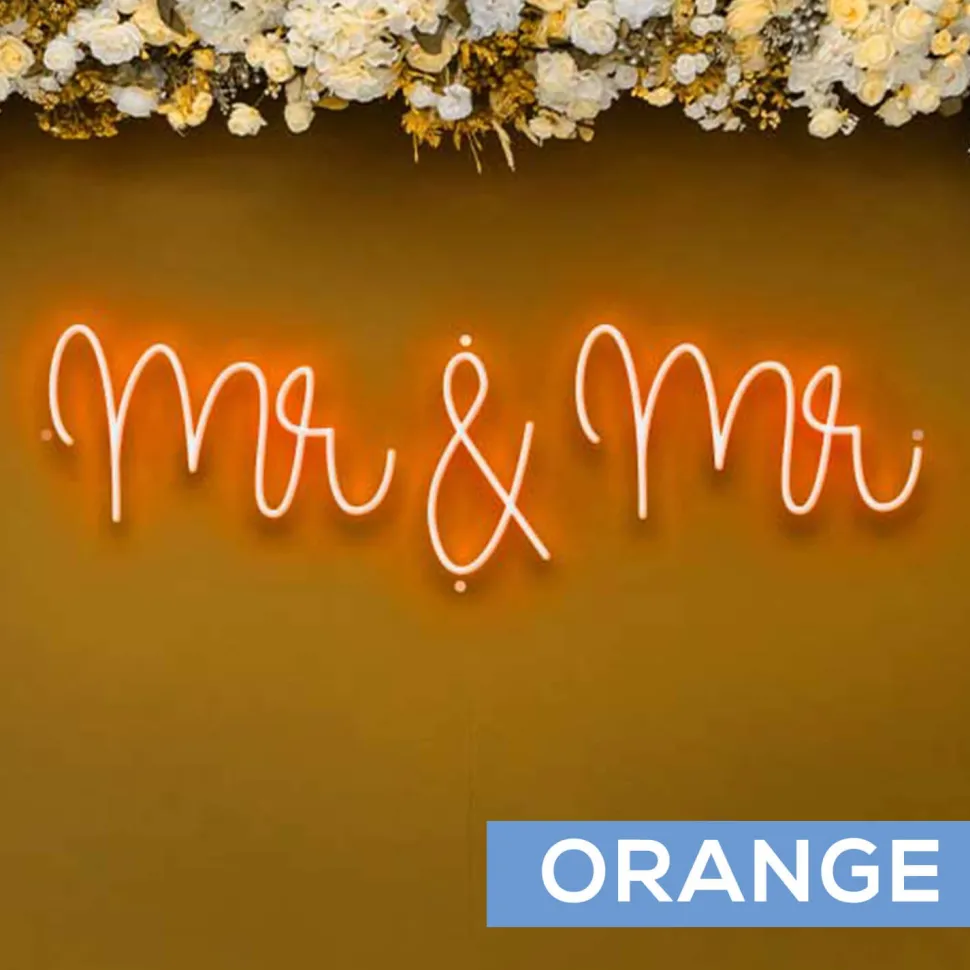 Neon Sign "Mr & Mr" in "Nutmeg" Font - Choose your Size and Color!