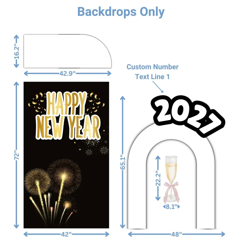 New Years 2 Foam Core Birthday Backdrop Kit by PopScene™