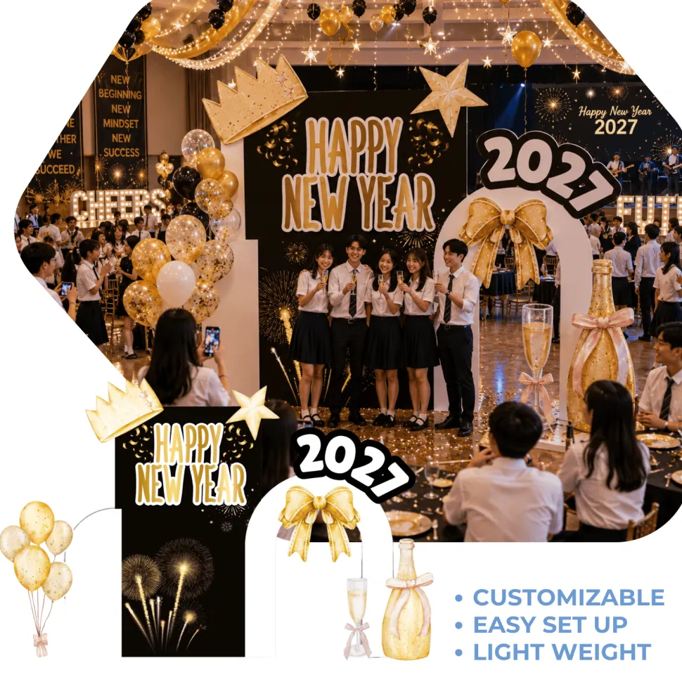 New Years 2 Foam Core Birthday Backdrop Kit by PopScene™