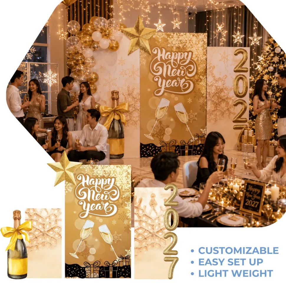 New Years 3 Foam Core Birthday Backdrop Kit by PopScene™