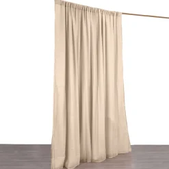 Nude Double Sheer Backdrop Drape – 10ft Height x 10ft Wide Chiffon & Polyester Dual Layer Event Divider Curtain with Rod Pockets