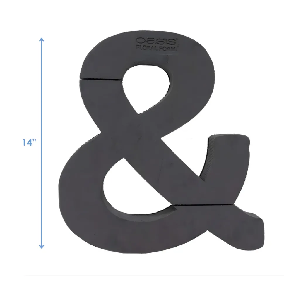 OASIS 14" Floral Foam Ampersand (&) – Midnight Foam Shape for Professional Florists