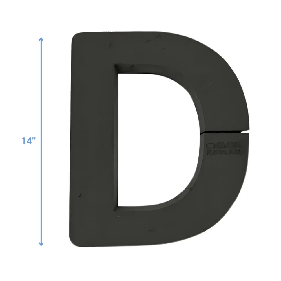 OASIS 14" Floral Foam Letter D – Midnight Foam Shape for Professional Florists