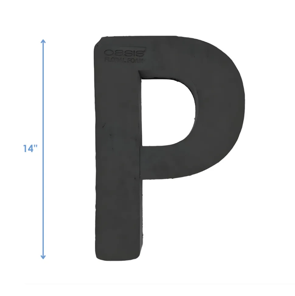 OASIS 14" Floral Foam Letter P – Midnight Foam Shape for Professional Florists