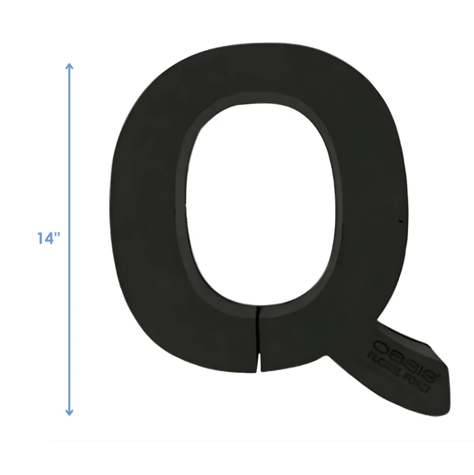 OASIS 14" Floral Foam Letter Q – Midnight Foam Shape for Professional Florists