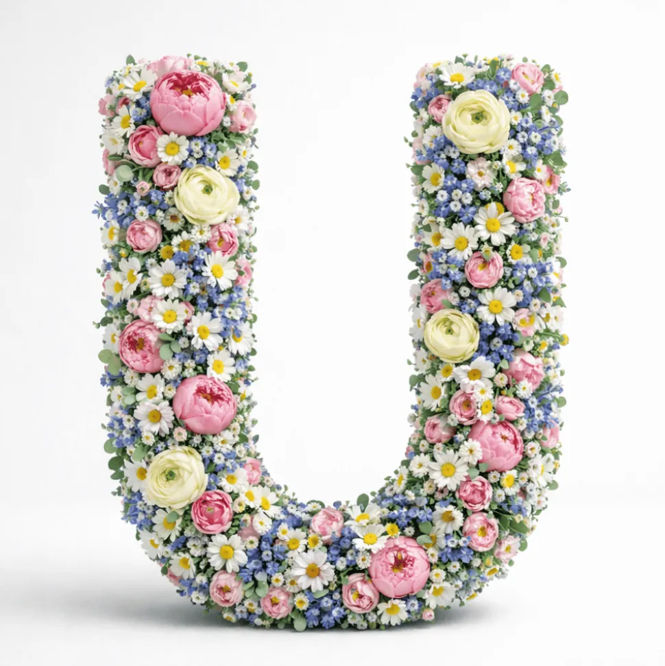 OASIS 14" Floral Foam Letter U – Midnight Foam Shape for Professional Florists