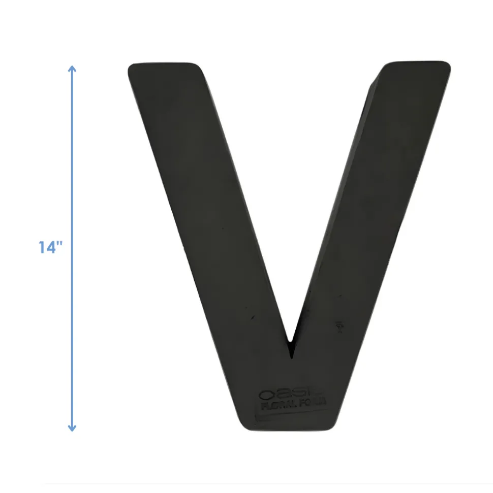 OASIS 14" Floral Foam Letter V – Midnight Foam Shape for Professional Florists