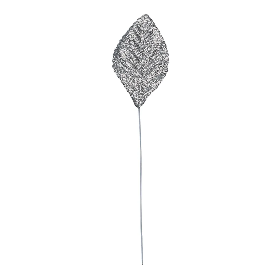 OASIS Glitter Corsage Leaf - Glitter Silver
