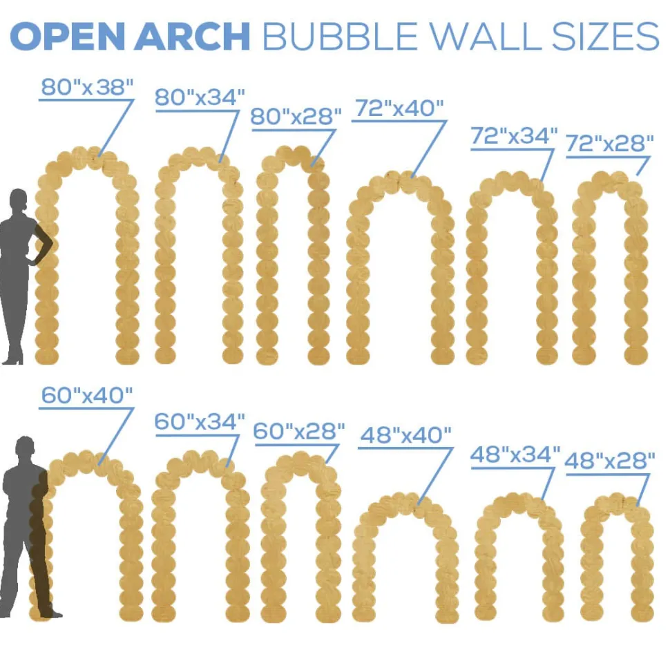 Open Arch Bubble Collapsing Chiara Wall Panel - Select Your Size!
