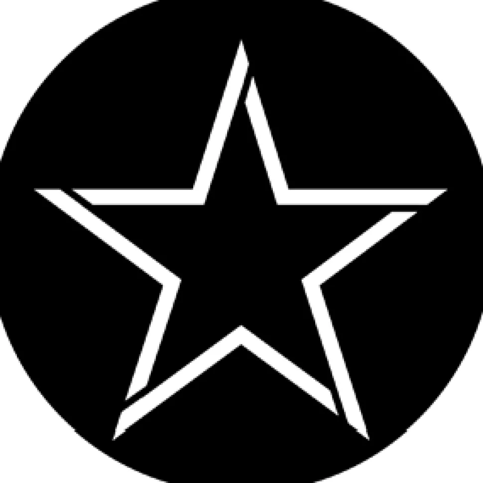 Outline Star - Stock Gobo for Gobo Light Projectors - Choose your size!