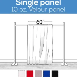 10 oz. Inherently Fire Retardant Polyester Velour - Sewn Drape Panel 60