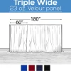23 oz. Inherently Fire Retardant Polyester Velour - Triple Wide (180") Sewn Drape Panel w/ 4" Rod Pockets - 18ft