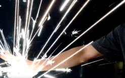 PAIR of EddyLight Pro Cool Sparkler Machine w/ Carrying Bag & Powder - Shoots Flame-less Sparks up to 16ft!