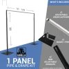 1-Panel Black Anodized Pipe and Drape Kit / Backdrop - 8ft Tall (Non-Adjustable - 1.5" Break Apart Uprights)