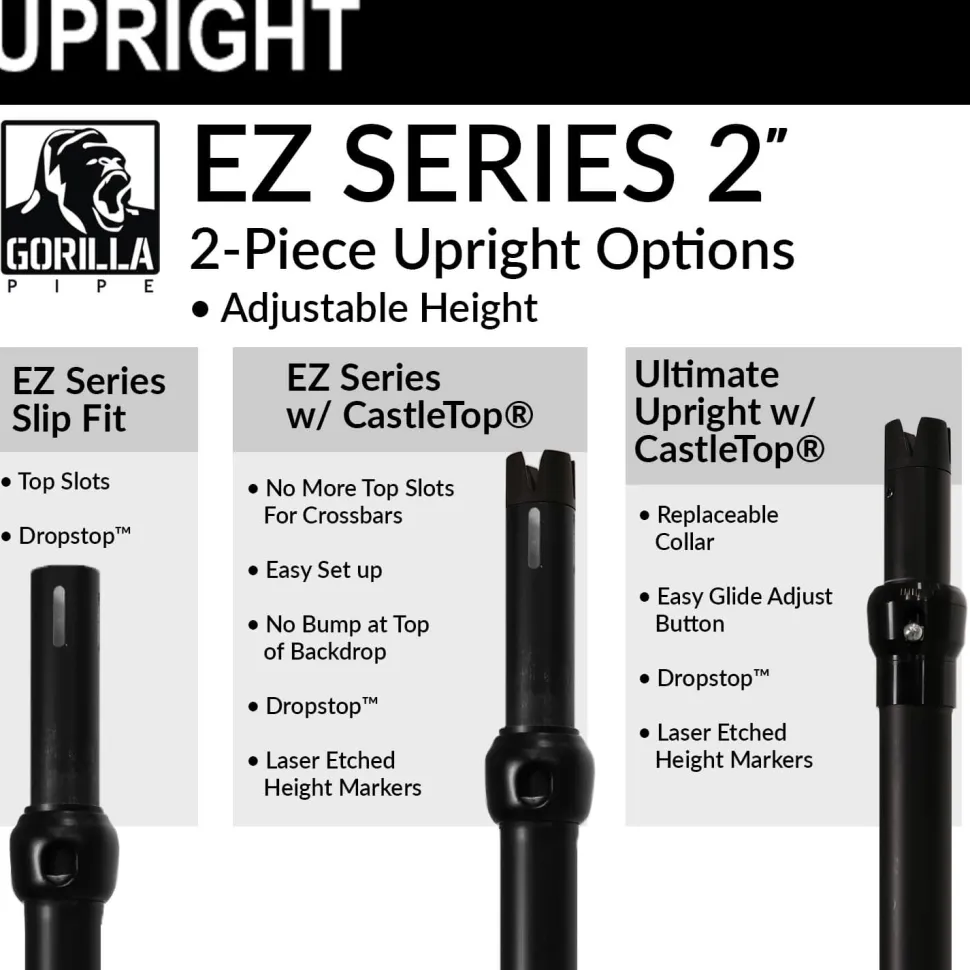 5-Panel Black Anodized Pipe and Drape Kit / Backdrop - 9-16 Feet Tall (Adjustable)