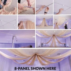 4-Panel Ceiling Draping Kit - HARDWARE ONLY