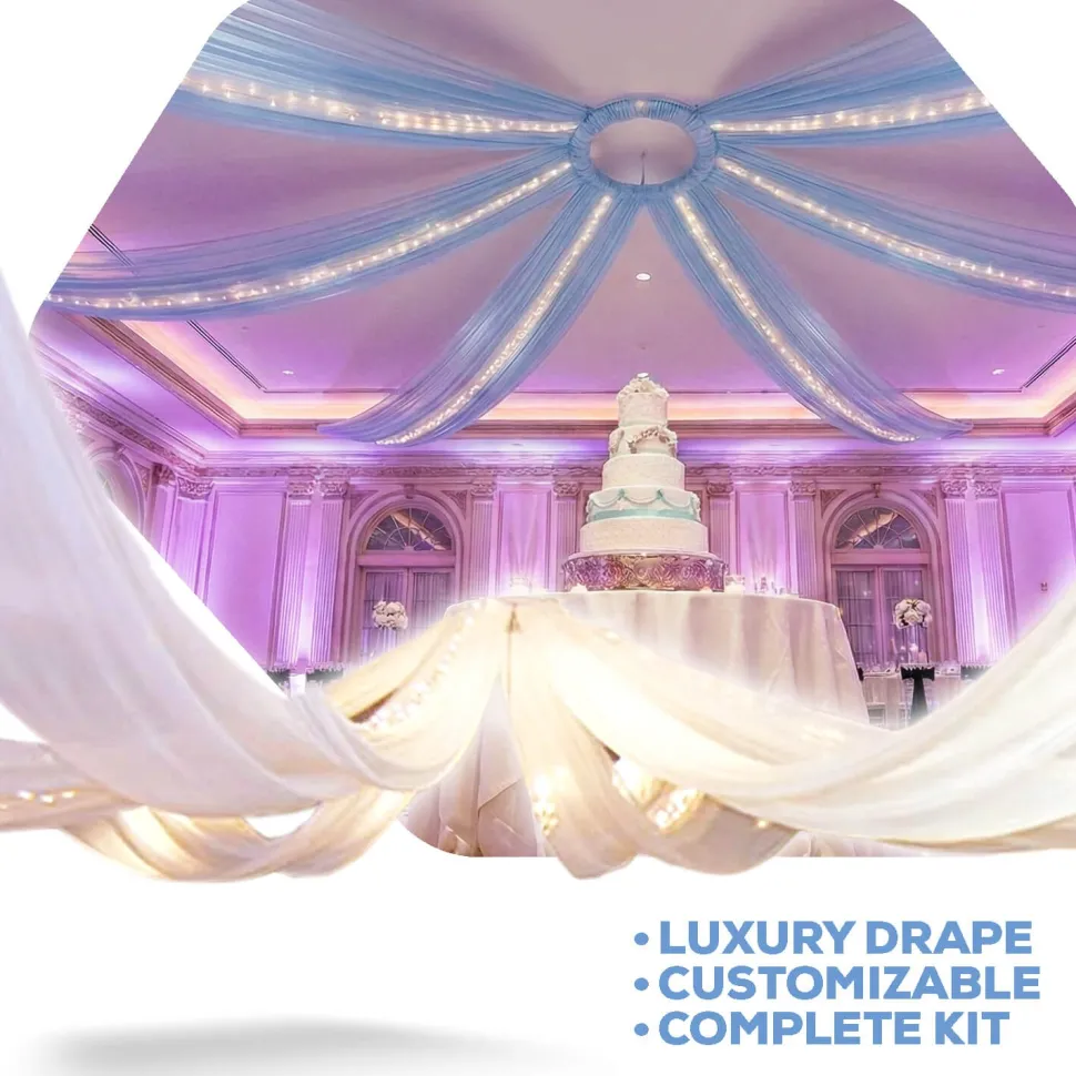 6-Panel 40ft Starburst Ceiling Draping Kit (82 Feet Wide)