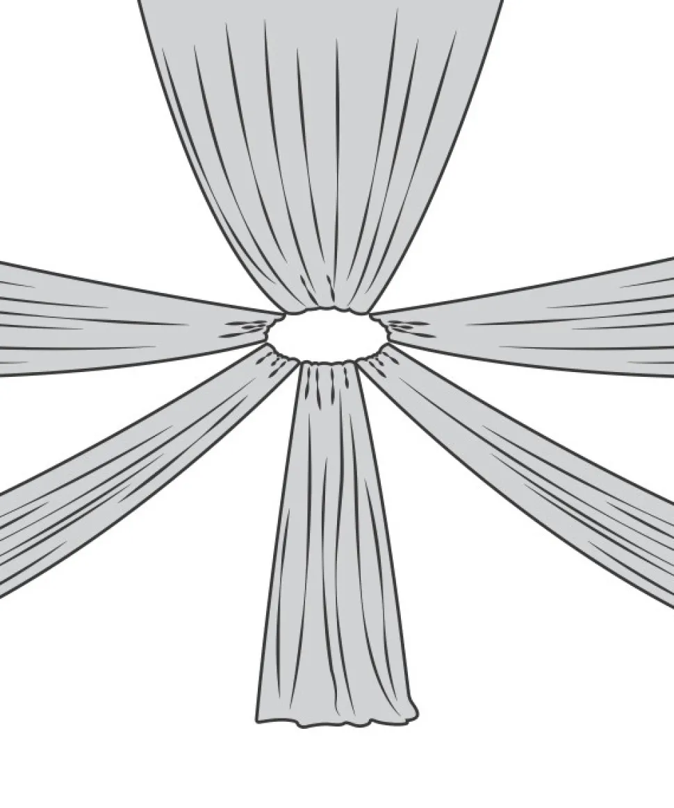 6-Panel 30ft Starburst Ceiling Draping Kit (62 Feet Wide)