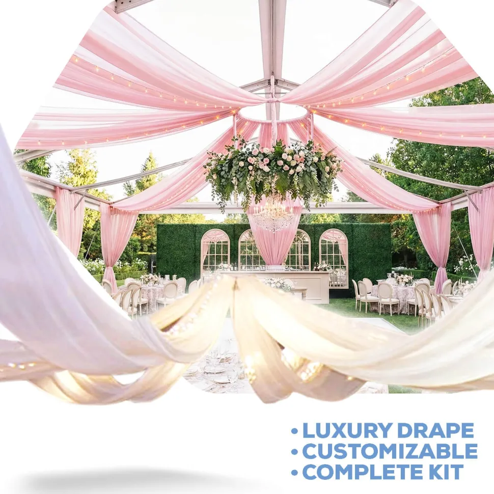 6-Panel 15ft Starburst Ceiling Draping Kit (32 Feet Wide)