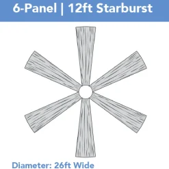 6-Panel 12ft Starburst Ceiling Draping Kit (26 Feet Wide)