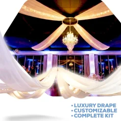 4-Panel 15ft Starburst Ceiling Draping Kit (32 Feet Wide)