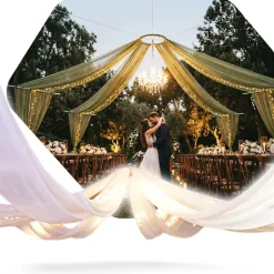 4-Panel 18ft Starburst Ceiling Draping Kit (36 Feet Wide)