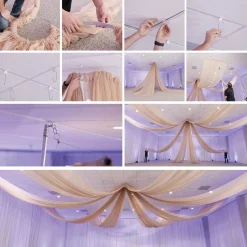 4-Panel 10ft Starburst Ceiling Draping Kit (22 Feet Wide)