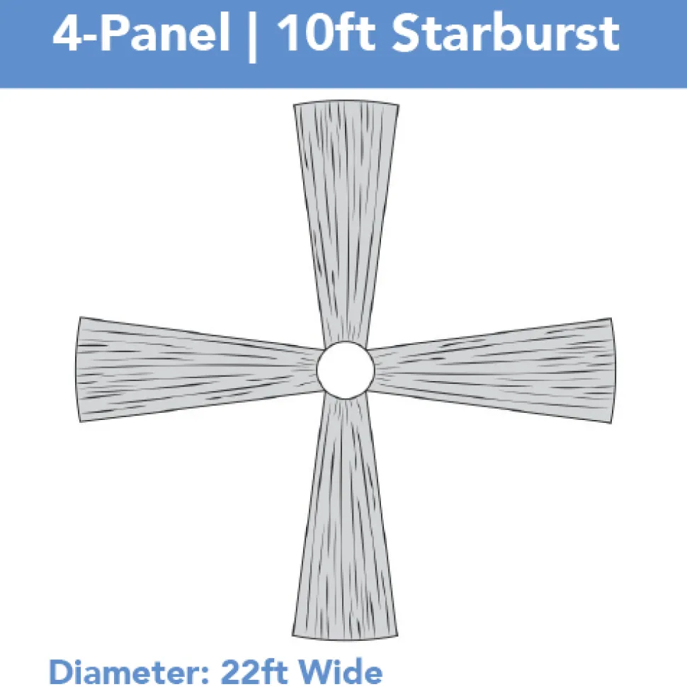 4-Panel 10ft Starburst Ceiling Draping Kit (22 Feet Wide)