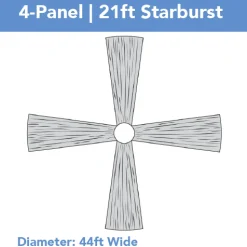4-Panel 21ft Starburst Ceiling Draping Kit (44 Feet Wide)