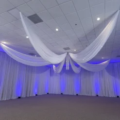 10 Panel Kit - Prefabricated Complete Ceiling Drape Kit - 60ft Diameter - Select Drop, Fabric & Color!