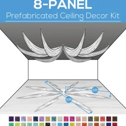 8 Panel Kit - Prefabricated Complete Ceiling Drape Kit - 30ft Diameter - Select Drop, Fabric & Color!